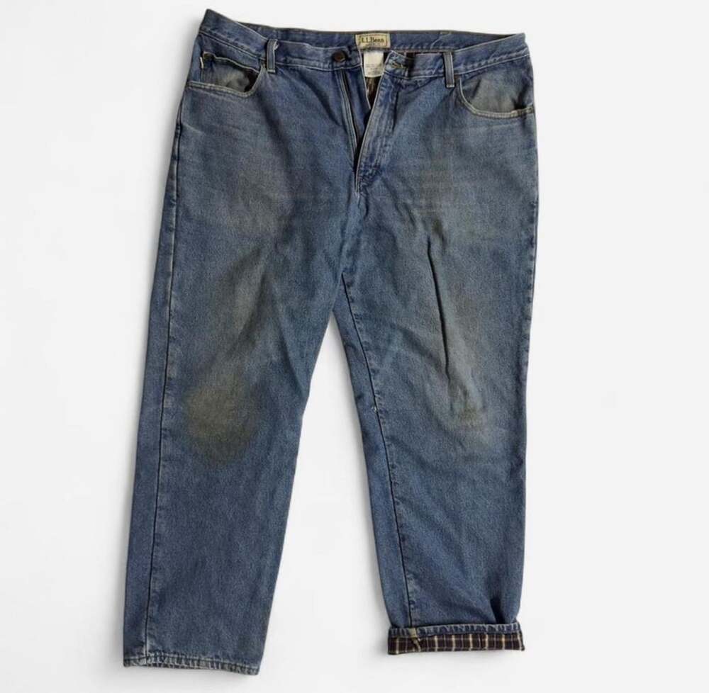 L.L. Bean Natural Fit Flannel Lined Denim Jeans Size 42x32